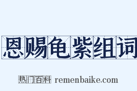 恩赐龟紫组词是什么意思的图片
